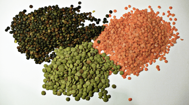 black green and red lentils superfoods